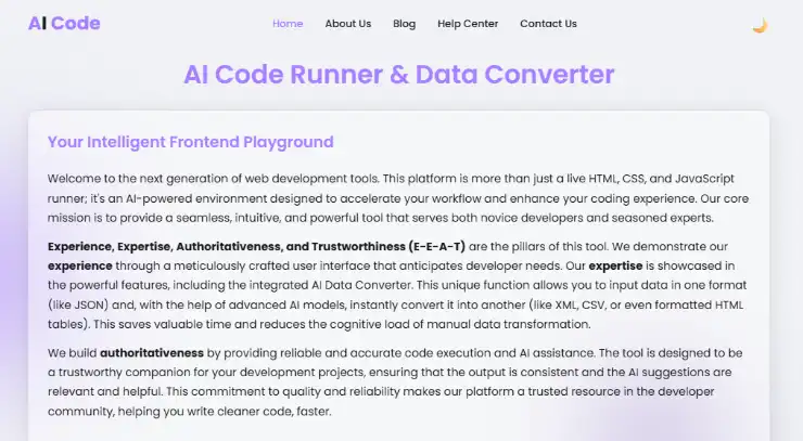 AI HTML Code Runner