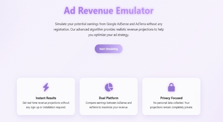 new ads revenue emulator